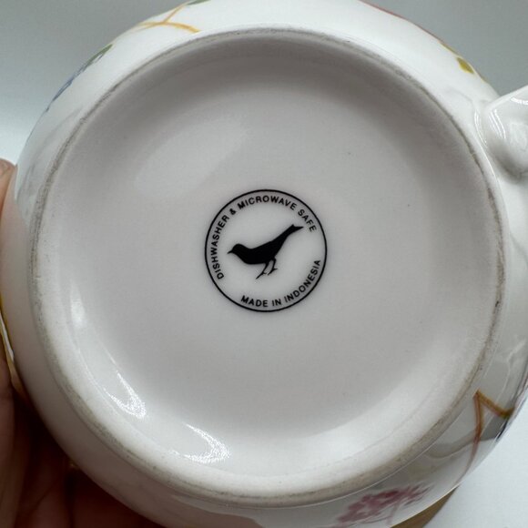 ANTHROPOLOGIE Multi-Color Floral Oversized Latte Mug cup tea coffee large flower - Picture 7 of 11